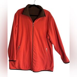 Junonia  Reversible Fleece Sweatshirt Jacket in Orange / Brown. Size 2X